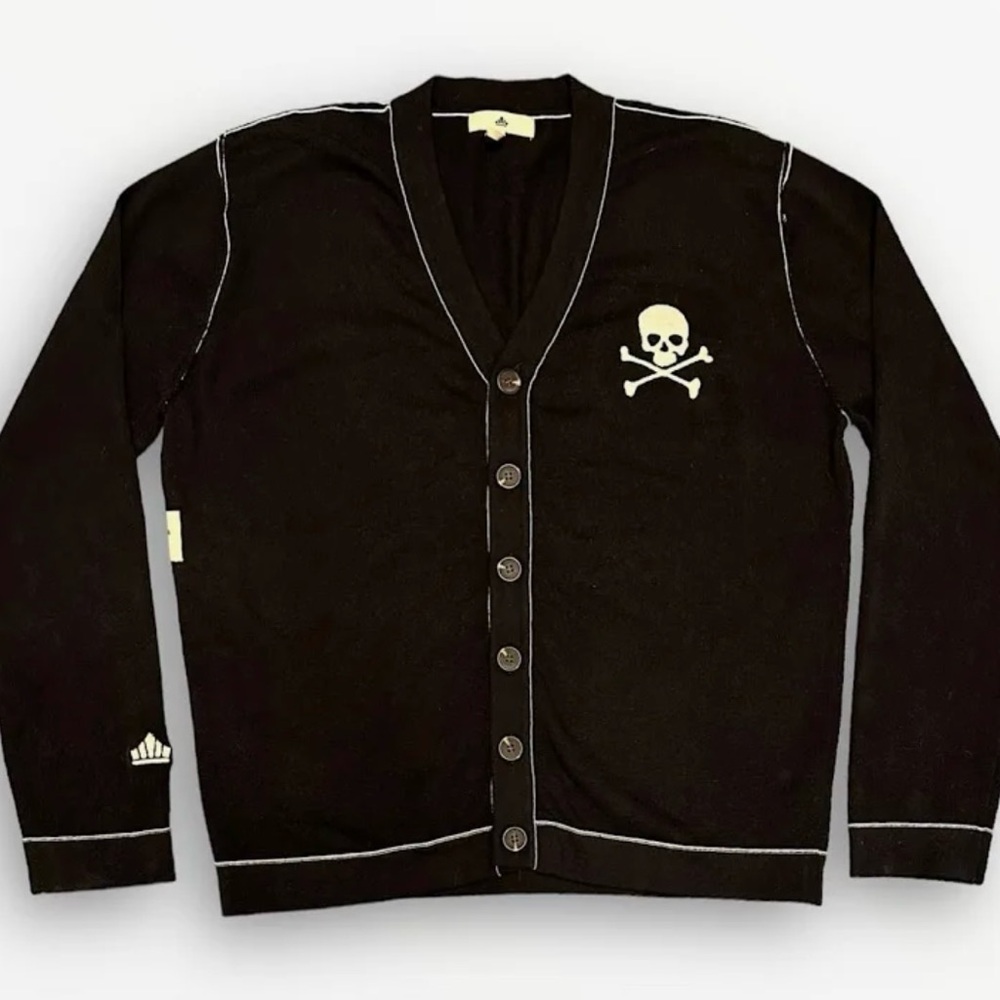 Sport of Kings Cali Black Skull Cardigan Sweater Sz L
